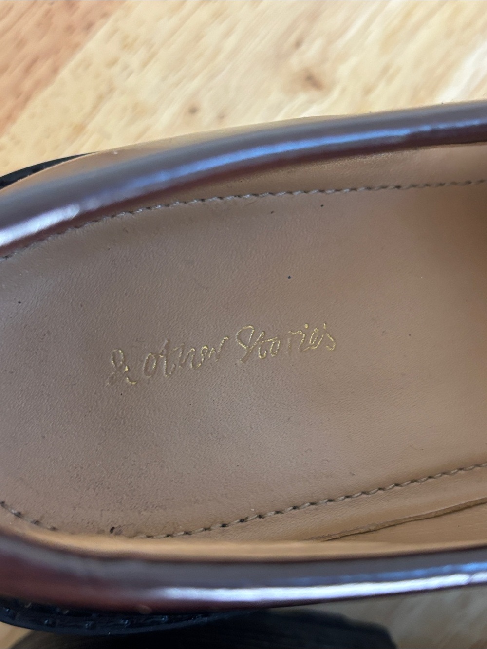 & Other Stories Brown Chunky Penny Loafers with Lug Sole size 8 - Picture 6 of 12